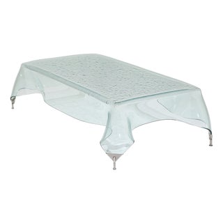 Glass Handkerchief Coffee Table, Italy, 1980s For Sale