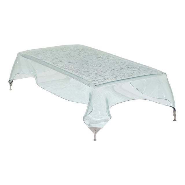 Glass Handkerchief Coffee Table, Italy, 1980s For Sale