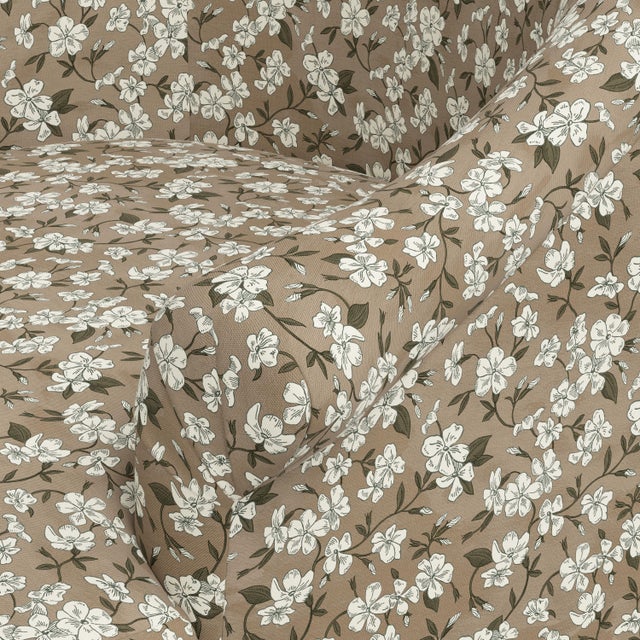 Pink Stoffer Home x Cloth & Company Marie Bun Foot Chair in Dogwood Floral Mauve For Sale - Image 8 of 8