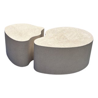 Vintage Modern Designer Kidney Form Puzzle Coffee Table 2 Piece Set For Sale