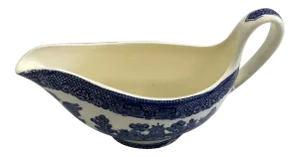 Vintage Wedgwood Blue Willow Gravy / Sauce Boat From England - Circa 1950