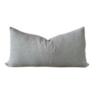 Ticking Stripe Lumbar Pillow With Insert For Sale