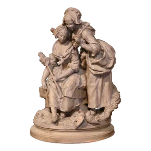 19th Century French Terracotta Sculpture Composition Signed Charles Cordier