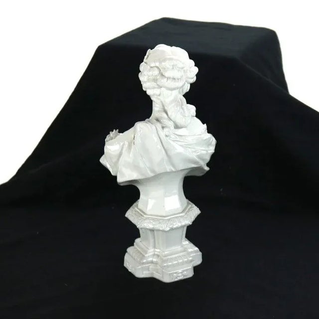 Antique Blanc De Chine Classical Pottery Bust of a Woman Signed C1890 For Sale - Image 6 of 18