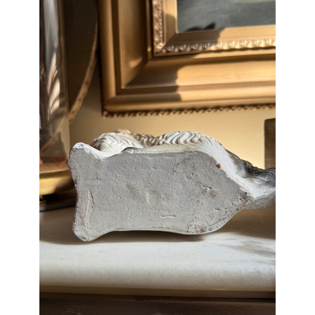 Sculpture Materials Vintage Staffordshire-Style Painted Chalkware Spaniel Dog Figurine For Sale - Image 7 of 7