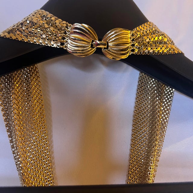 Mid-Century Modern Whiting & Davis Vintage Full-Torso Mesh Necktie Necklace For Sale - Image 3 of 8