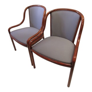 Ward Bennett Chairs for Brickell in Grey Fabric - a Pair For Sale