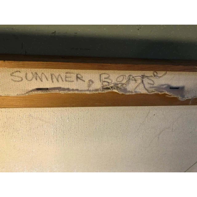 Signed Mid Century Modern Abstract of Sailboats For Sale - Image 12 of 13