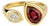 Toi Et Moi Gemstone Ring: Garnet and Moissanite, Size 7.5 For Sale