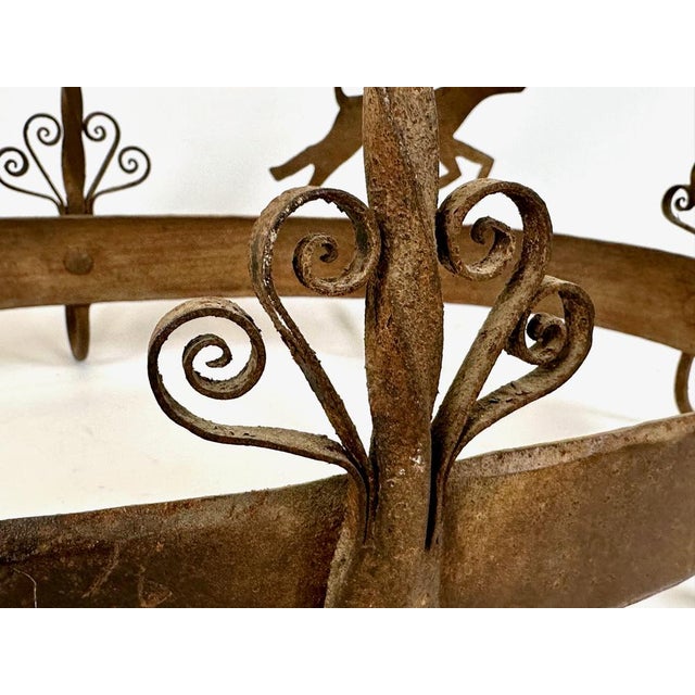 Antique French Kitchen Pot Rack in Wrought Iron, 1800s For Sale - Image 14 of 16