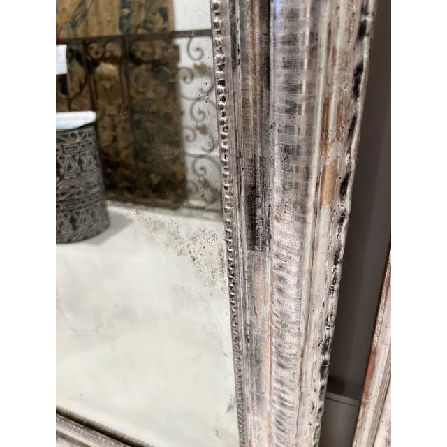 Large 19th Century Louis Philippe Silverleaf Mirror For Sale - Image 4 of 5