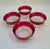 A charming set of four Art Deco heavy fruit bowls beautifully banded in cranberry red with decorative glass bottoms. All...