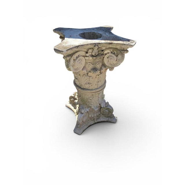 Elegant pair of classical architectural capitals crafted in plaster during the 1950s. Inspired by the great architectural...