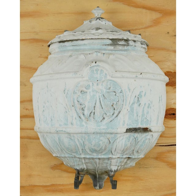 Early 20th Century French Enameled Cast Iron Lavabo Water Fountain For Sale - Image 4 of 9