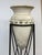 Regency Style Iron Plant Stand + Ceramic Urn For Sale - Image 4 of 12