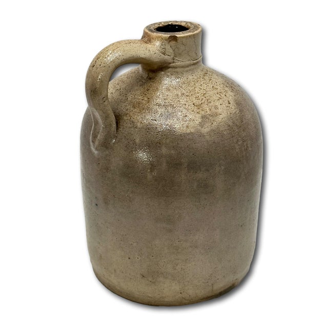 Excellent Small 1 Gallon Antique American Blue Decorated Stoneware Spirts Jug by N. A. White & Son in Utica N. Y. 1870s For Sale - Image 17 of 18