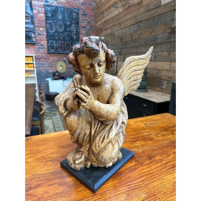 Carved Wooden Angel, 1890s For Sale - Image 3 of 12