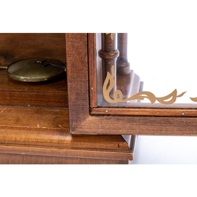 Brown Antique Mahogany Daneker Pillar and Scroll Mantel Clock For Sale - Image 8 of 12