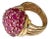 1960s 14K Gold and Pave Rubies Bombe Cocktail Ring For Sale
