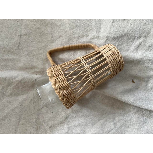 1990s Vintage Tall Wicker Glasses- Set of 4 For Sale - Image 5 of 10