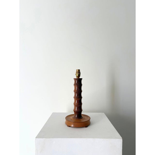 Modern 20th Century Hand Turned Table Lamp, France, 1940s For Sale - Image 3 of 8