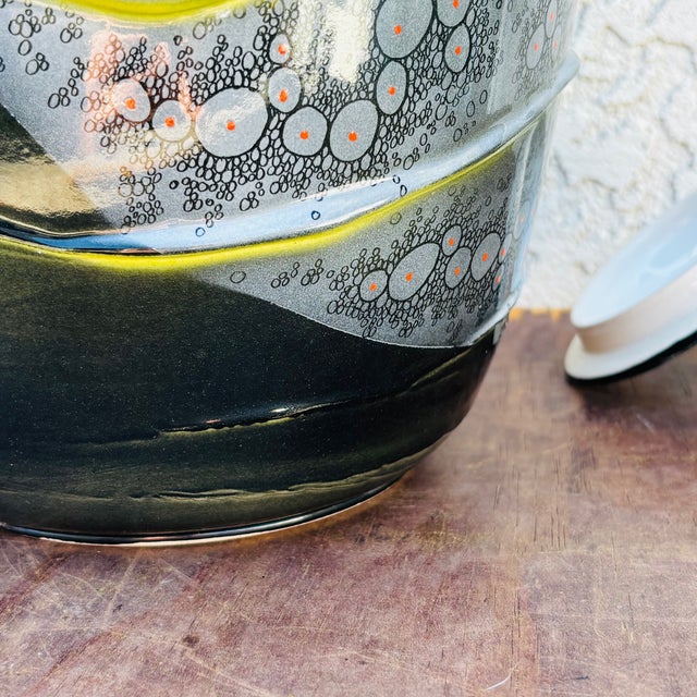 Late 20th Century Large Adrian Sandstrom Ceramic Pottery Jar With Lid For Sale - Image 12 of 16