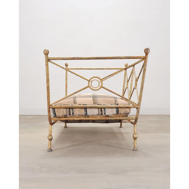 Neoclassical Giacometti Style Neoclassical Gilt Iron Daybed or Sofa 7 Ft For Sale - Image 3 of 18