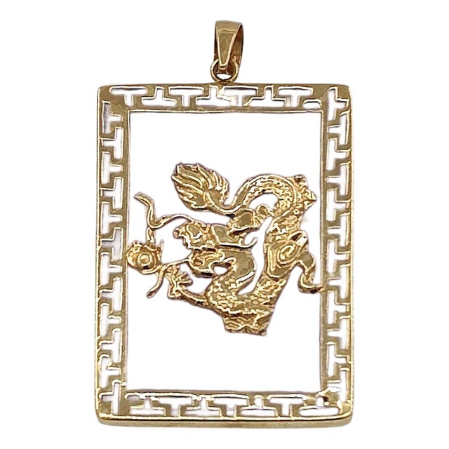 14k Gold Dragon Lavender Jade Pendant For Sale