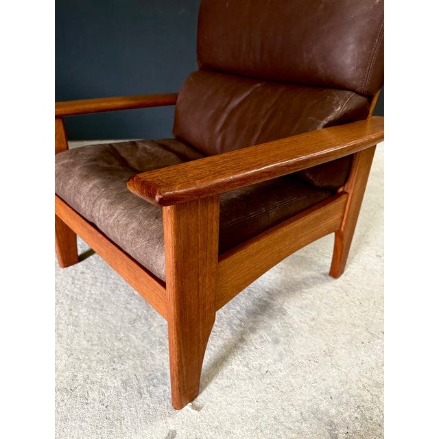 Mid-Century Modern Leather and Teak Lounge Chairs, 1960s, Set of 2 For Sale - Image 13 of 18