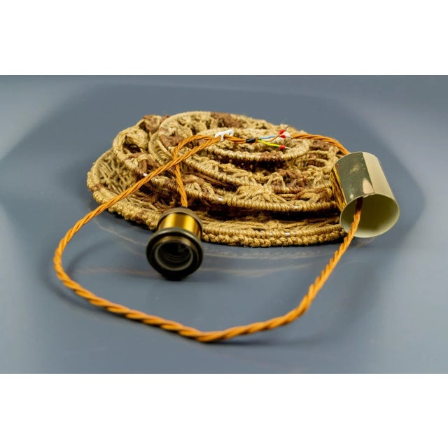 Vintage Handmade Braided Macramé Pendant Light Fixture, 1970s For Sale - Image 16 of 18