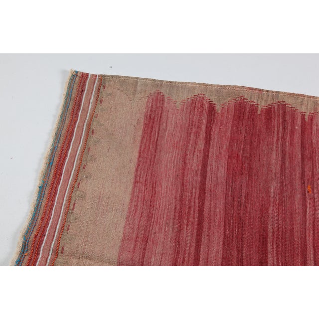 Textile 1940s Vintage Handmade Flatweave Floor Kilim Rug For Sale - Image 7 of 12