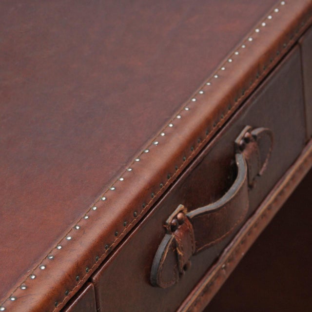 Mayfair Steamer Trunk 3Drawer Desk Attributed to Restoration Hardware