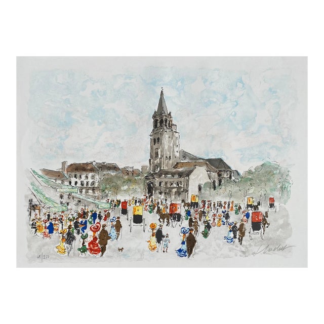 Urbain Huchet Paris St Germain Des Pres Lithograph For Sale
