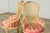 Wood Set of 6 Early 20th Century French Louis XVI Cane Dining Armchairs in Pink Stripe For Sale - Image 7 of 18