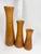 Brown Vintage MCM Set of 3 Turned Wood Tapered Candle Holders For Sale - Image 8 of 8