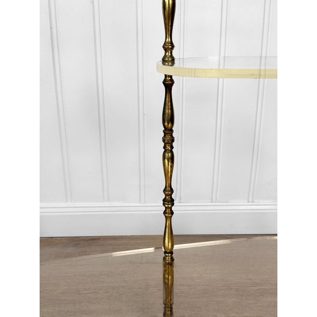 Metal Vintage 1970s Brass & Lucite 4-Tier Etagere Plant Stand For Sale - Image 7 of 9