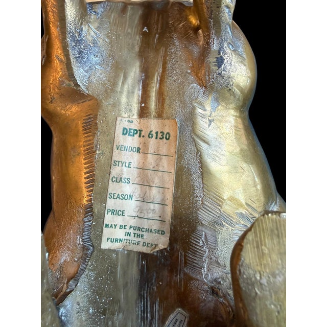 Brass 1970s Large Solid Brass Patina Rabbit For Sale - Image 8 of 9