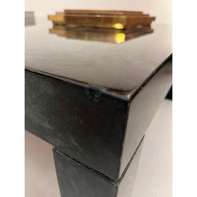 1970s Green Goatskin Coffee Table attributed to Aldo Tura, Italy, 1970s For Sale - Image 5 of 11