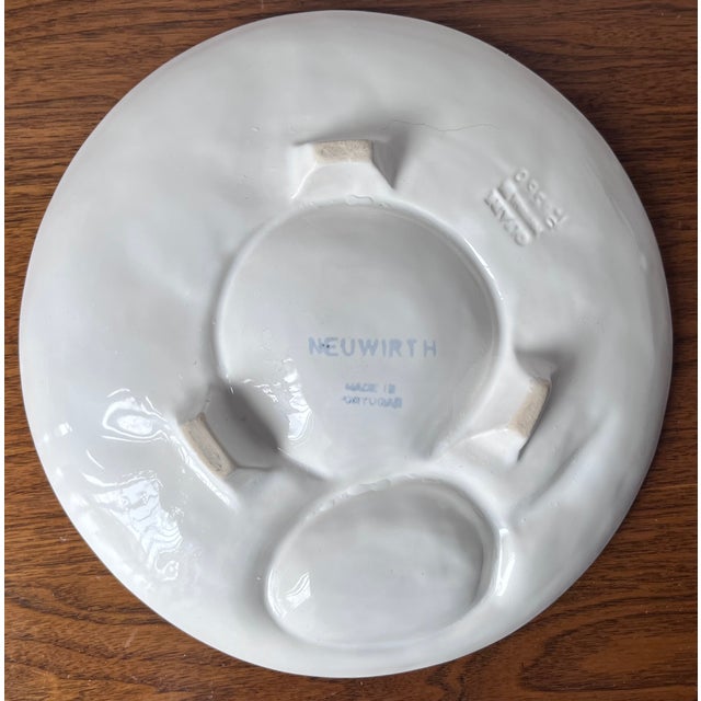 Vintage Faience Footed Artichoke Plates-Neuwirth, Portugal-Set 9 For Sale In New York - Image 6 of 11