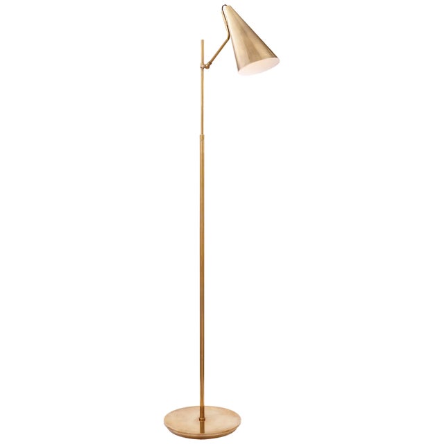 AERIN for Visual Comfort Signature Clemente Floor Lamp in Hand-Rubbed Antique Brass For Sale