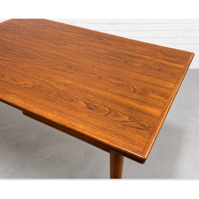 Danish Mid Century Modern Teak Expandable Dining Table, Hidden Leaves, C. 1960’s For Sale - Image 9 of 9