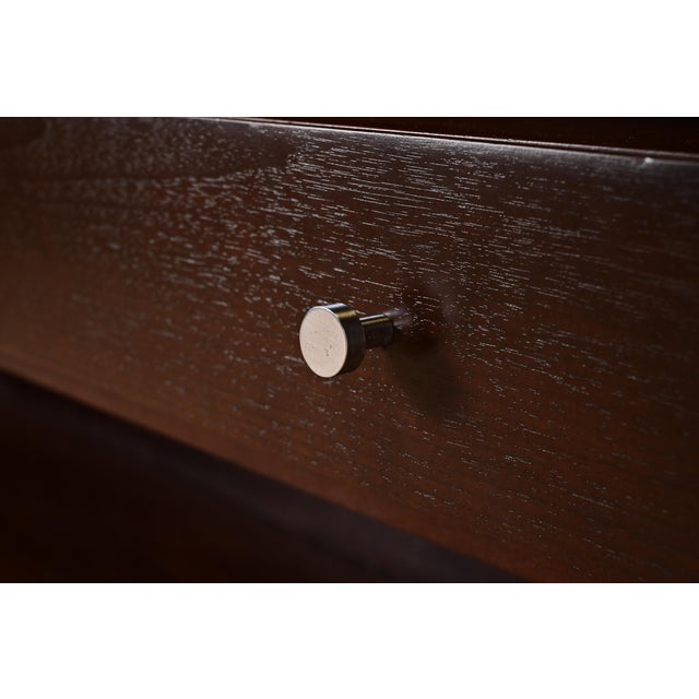 Brown 1960s Paul McCobb Mid-Century Modern Walnut Bookcase on Hairpin Legs, Newly Refinished For Sale - Image 8 of 14