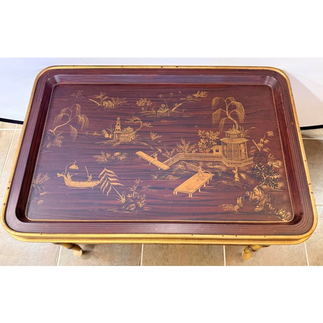Chinoiserie Chinoiserie Style Faux Bamboo Coffee Table For Sale - Image 3 of 7