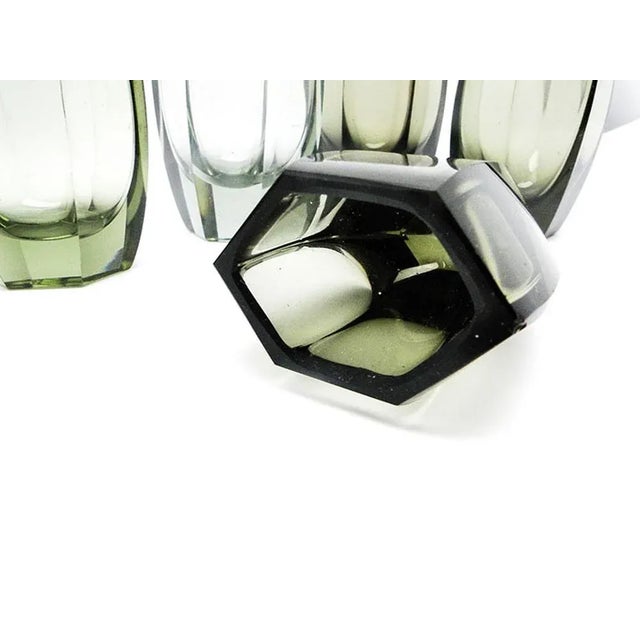 Glass Art Deco Vodka Shots, 1950s, Set of 6 For Sale - Image 7 of 13