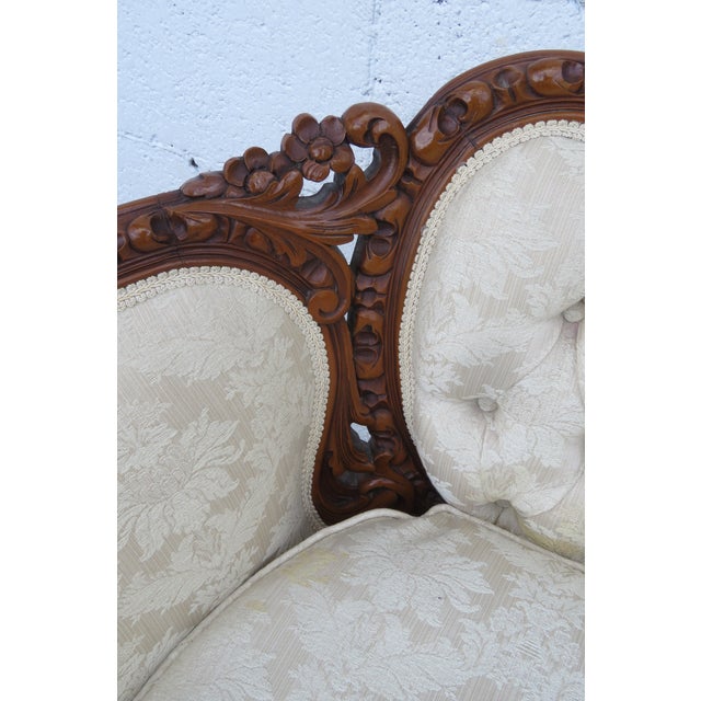 French Early 1900s Hand Carved Burl Side Accent Chair 6286 For Sale - Image 10 of 17