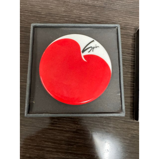 2010s Spin Ceramics Chinese Porcelain Coaster For Sale - Image 5 of 12