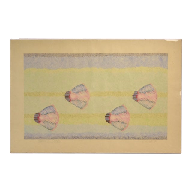 Vintage Abstract Colored Pencil Drawing “Swimming Jello Molds” Chairish