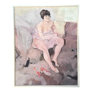 Vintage Framed Figurative Oil Painting For Sale
