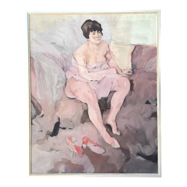 Vintage Framed Figurative Oil Painting For Sale