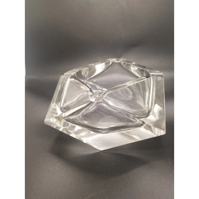 1980s Vintage 1980s Art Deco Crystal Ashtray For Sale - Image 5 of 5
